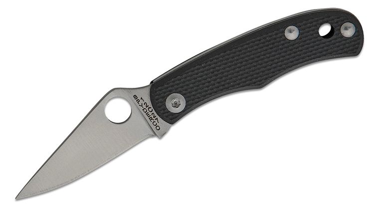 Spyderco Bug Micro-Size Slipjoint 2C27 Satin Plain Blade, Black G10 Handles #C133GBKP