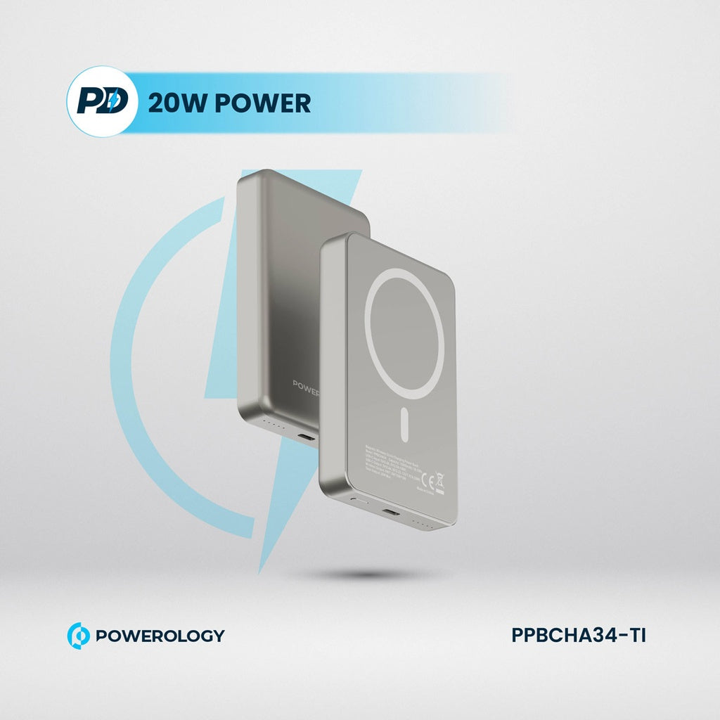 Powerology 10000  mAh 15W Magnetic Wireless PD20W Power bank