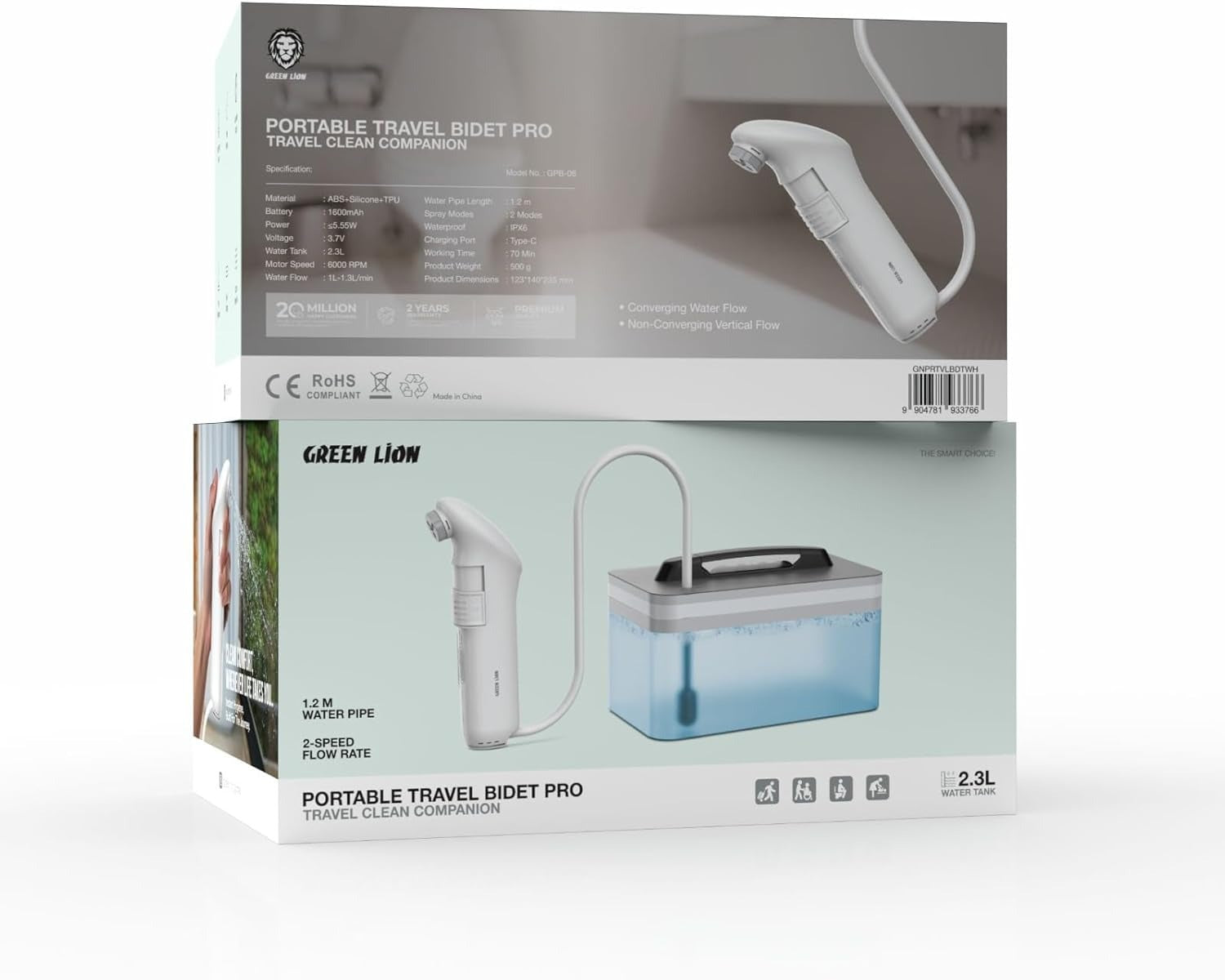 Green Lion Portable Travel Bidet with 2.3L Water Tank