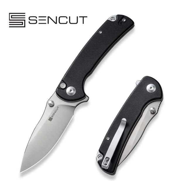 SENCUT Pulsewave Flipper & Thumb Stud & Button Lock Knife G10 Handle #S23032-1