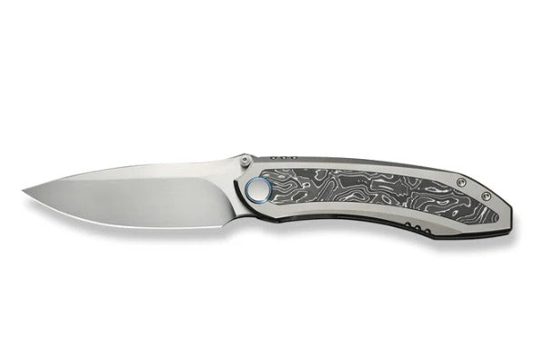 WEKNIFE Winsome Thumb Stud & Front Flipper Knife Titanium & Carbon Fiber Handle #WE23092-2