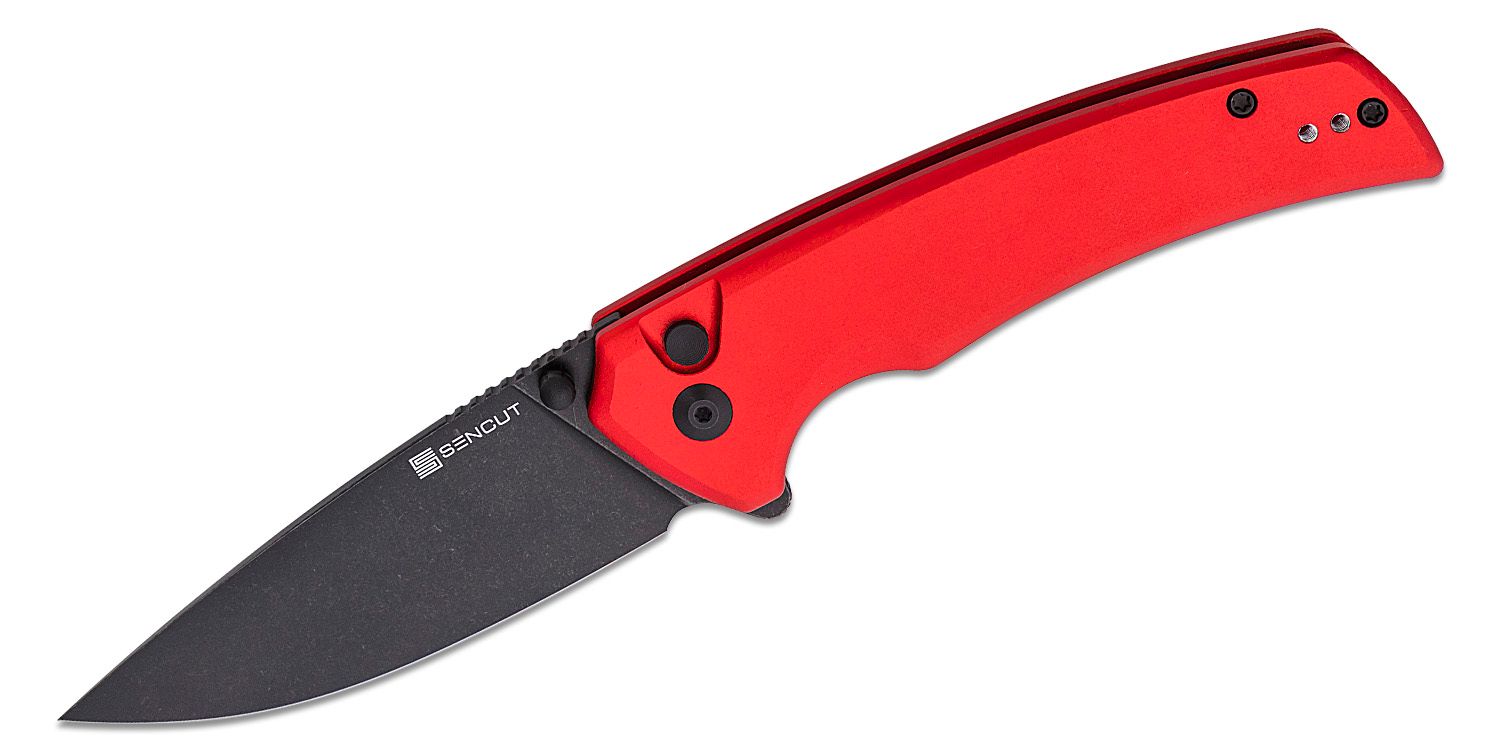 SENCUT  Serene Flipper Knife - Red Aluminum #S21022B-2