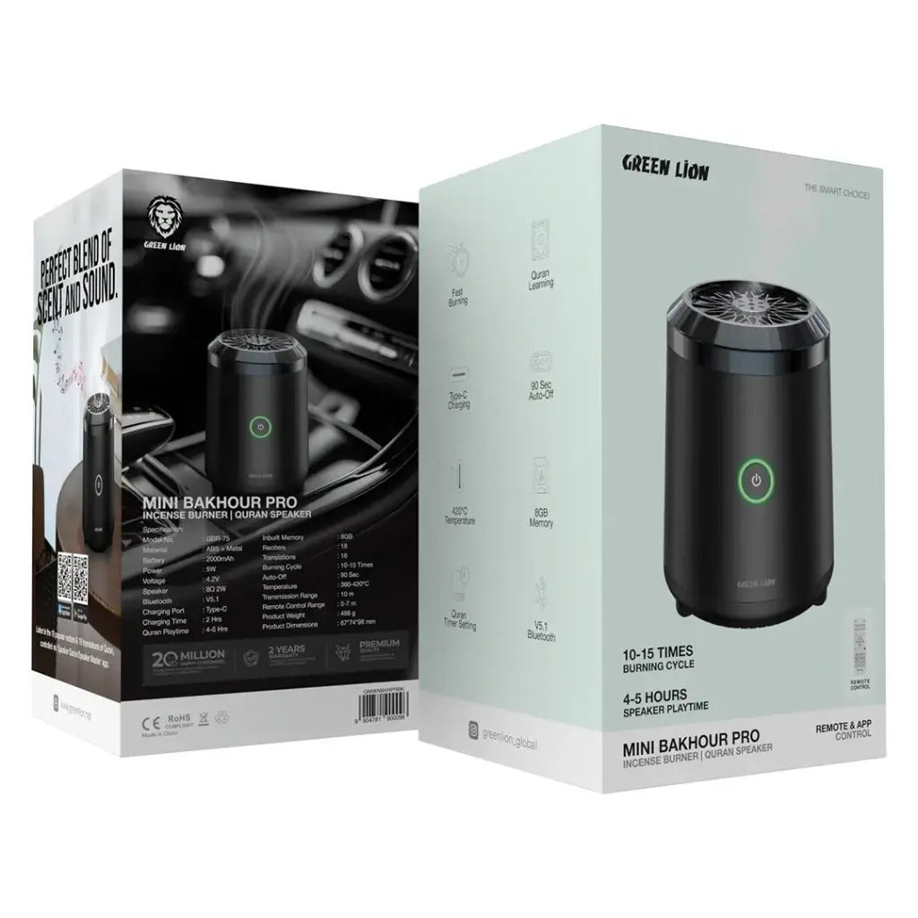 Green Lion Mini  Bakhour Pro With Quran Speaker #GNMINBKRPRBK