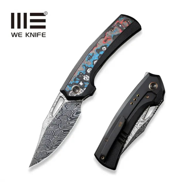 WEKNIFE Nefaris Flipper & Thumb Hole Knife Titanium & FatCarbon Fiber Handle #WE22040F-DS1