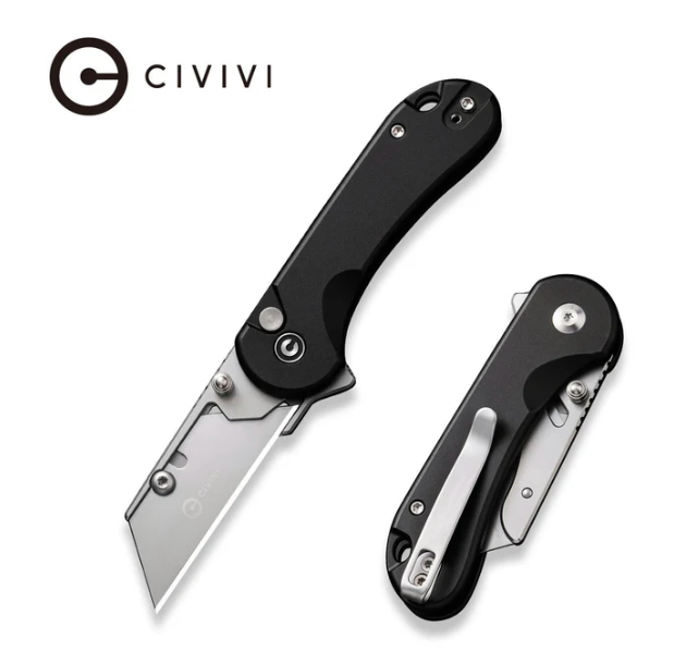 CIVIVI Elementum Utility Thumb Stud & Button Lock Knife Aluminum Handle #C23039B-1