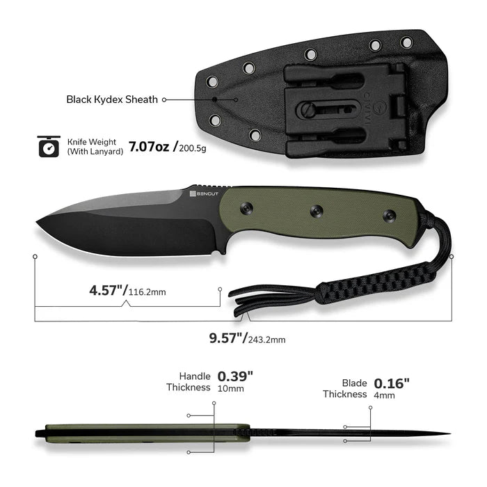 SENCUT Toxodon Fixed Blade Knife G10 Handle #S24036-2