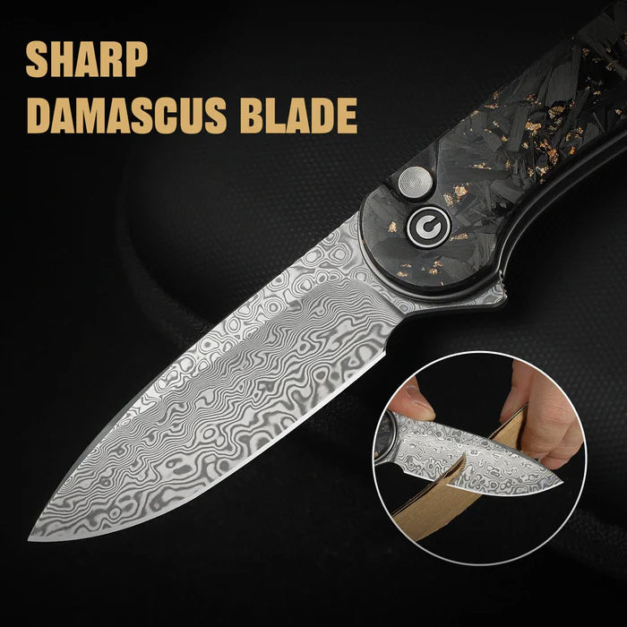 CIVIVI Button Lock Elementum II Flipper Knife Carbon Fiber & Resin Handle #C18062P-10