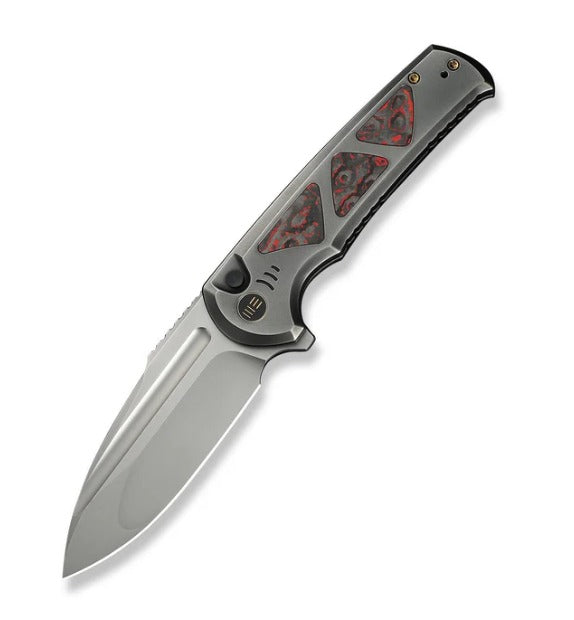 WEKNIFE Sylox Flipper & Button Lock Knife Titanium & FatCarbon Fiber Handle #WE24027-3