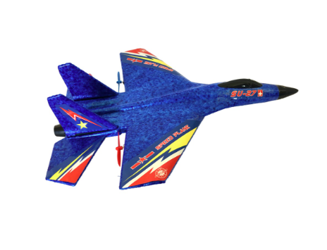 A&T Airplane for Kids SU-27 Easy to Fly Anti Fall Glider Fighter Jet 2.4GHz 2 Channel RC Plane With Built in Smart Gyro System #11198