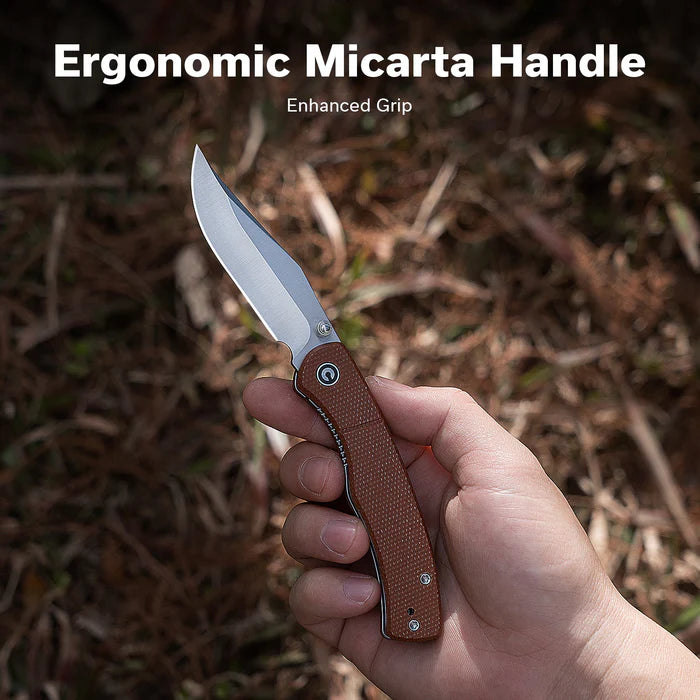 CIVIVI Clingman Front Flipper & Thumb Stud Knife Micarta Handle #C23065-3
