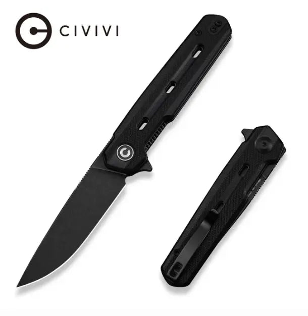 CIVIVI Navo Flipper Knife Black G10 Handle #C25015A-1