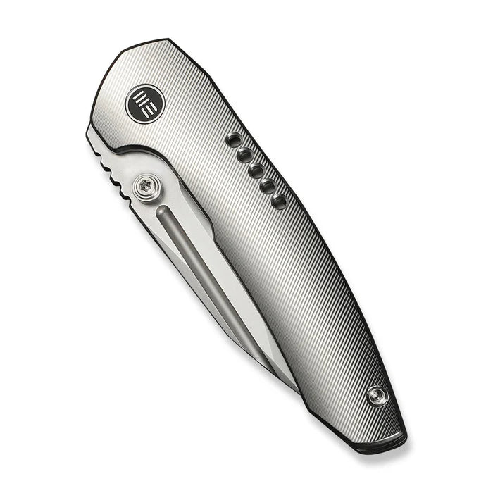 WEKNIFE Micro Trogon Thumb Stud Knife Satin Polished Titanium Handle #WE24043-2