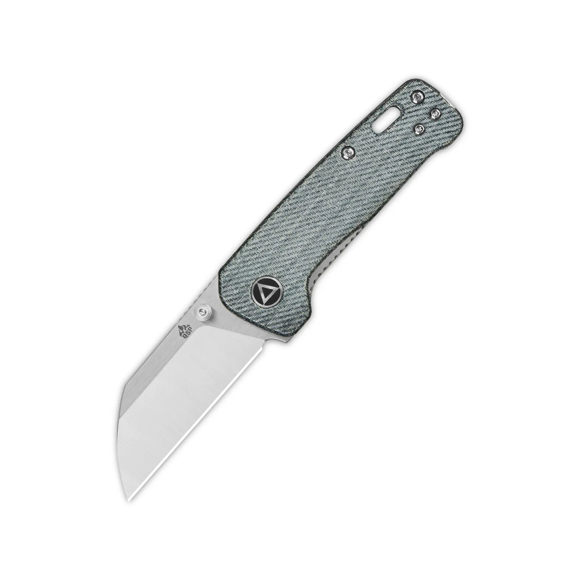 Penguin Mini Liner lock, 14C28N Satin, Denim blue micarta #QS130XS-B