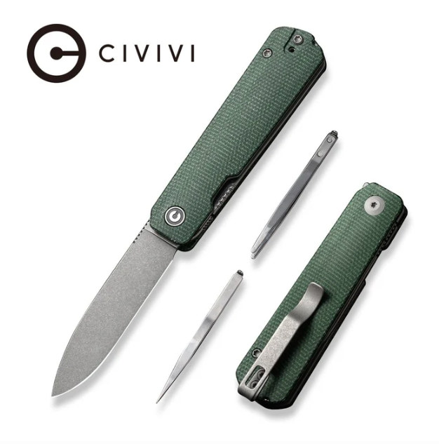 CIVIVI Sendy Flipper Knife Micarta Handle #C21004A-1