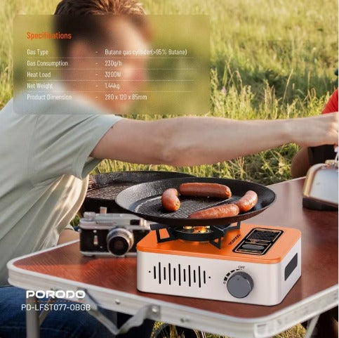 Porodo Lifetsyle  3200W Portable Burner Gas Stove #PD-LFST077-OGBG