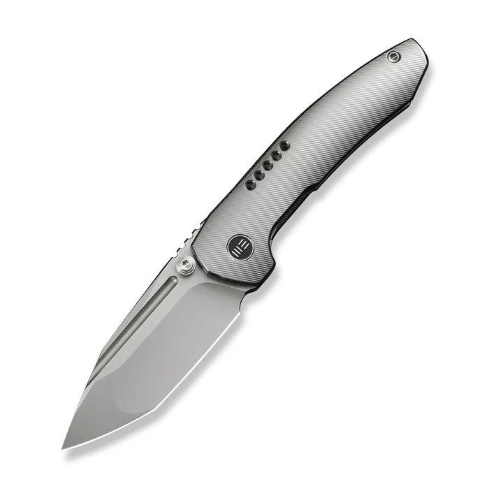 WEKNIFE Micro Trogon Thumb Stud Knife Satin Polished Titanium Handle #WE24043-2