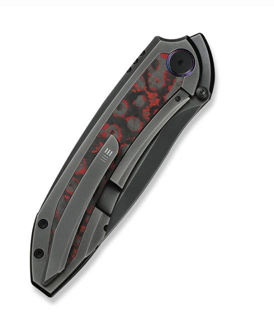WEKNIFE Winsome Thumb Stud & Front Flipper Knife Titanium & FatCarbon Fiber Handle #WE23092-4