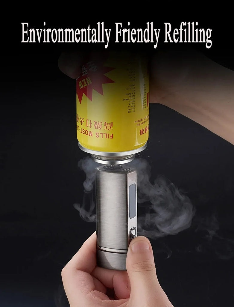 7MD Premium Cigar Torch Lighter Triple Adjustable Jet Flame Rechargeable & Windproof #11442