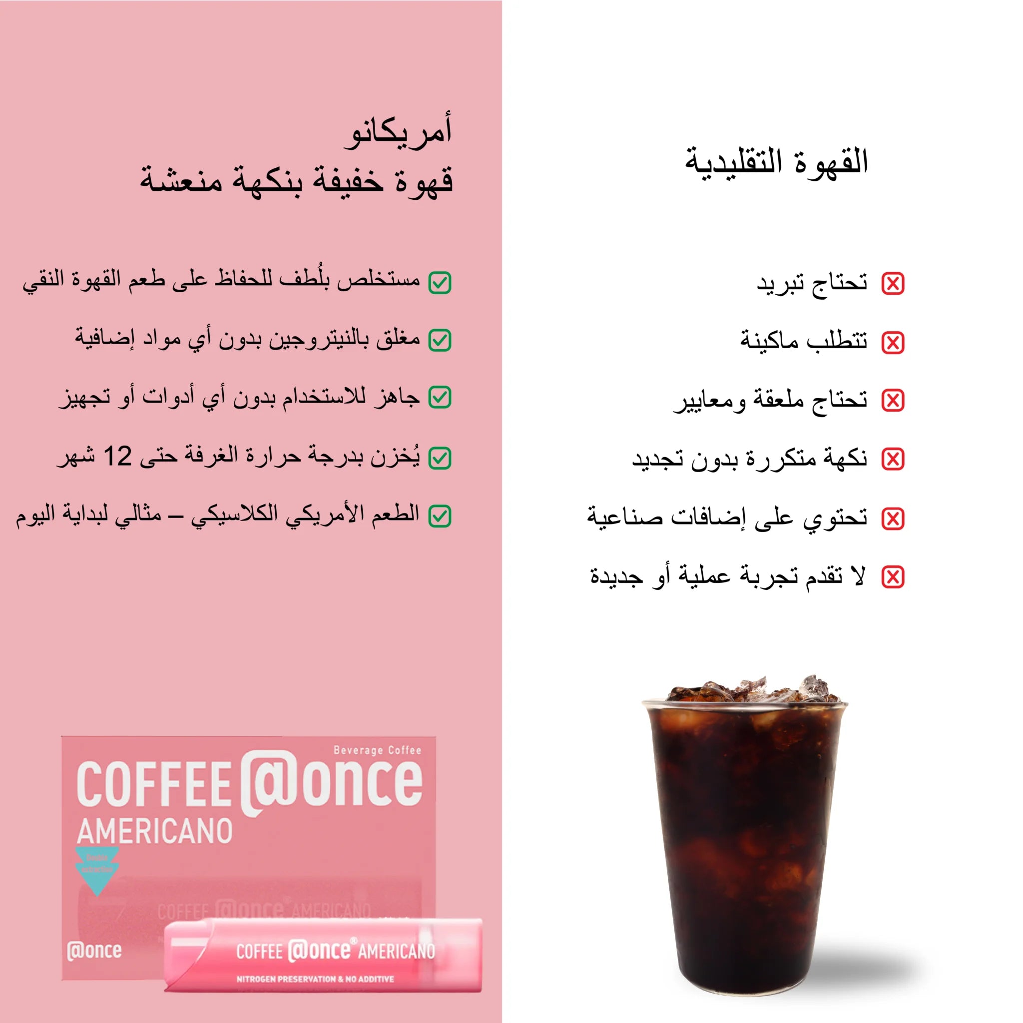 أمريكانو – قهوة بدون ماكينة من Once@
