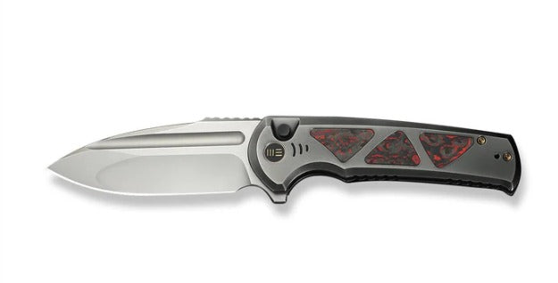 WEKNIFE Sylox Flipper & Button Lock Knife Titanium & FatCarbon Fiber Handle #WE24027-3