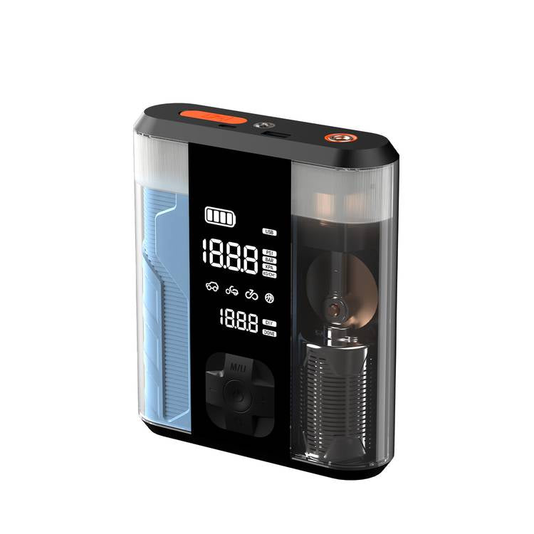 Powerology  8800mAh Multi Functional Jump Starter with Tire Inflator - Transparent