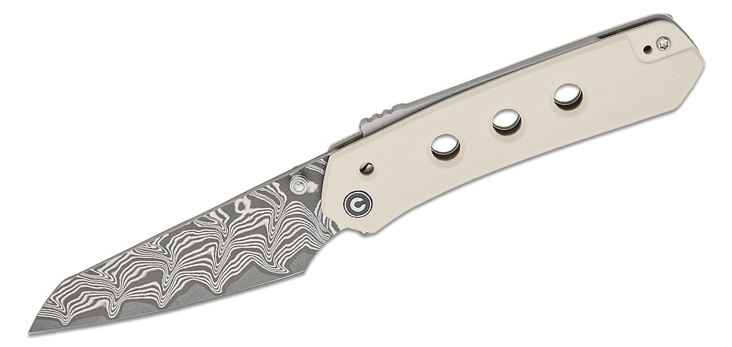 CIVIVI KNIVES VISION FG SUPERLOCK IVORY DAMASCUS #C22036-DS1