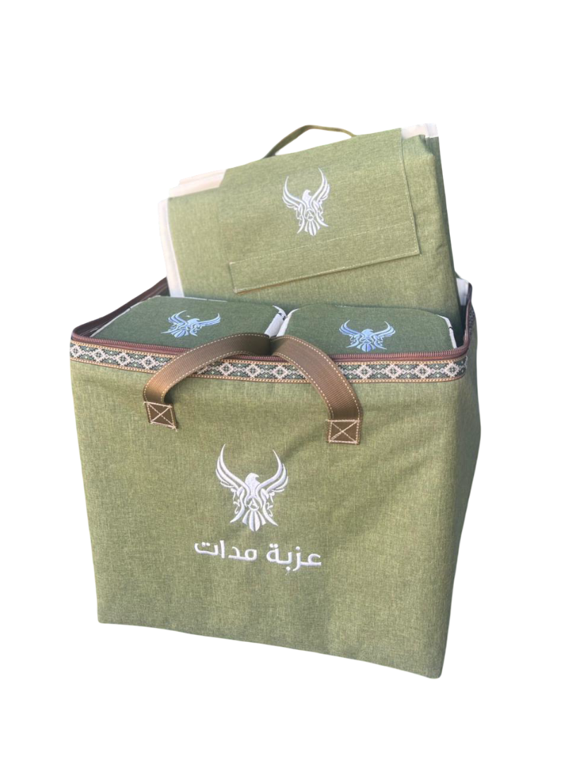 عزبة مدات الحر نقشة الاصايل لون سكري قماش مخمل