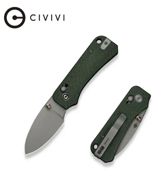 CIVIVI Baby Banter 2 Thumb Stud & Crossbar Lock Knife Micarta Handle #C23074-3