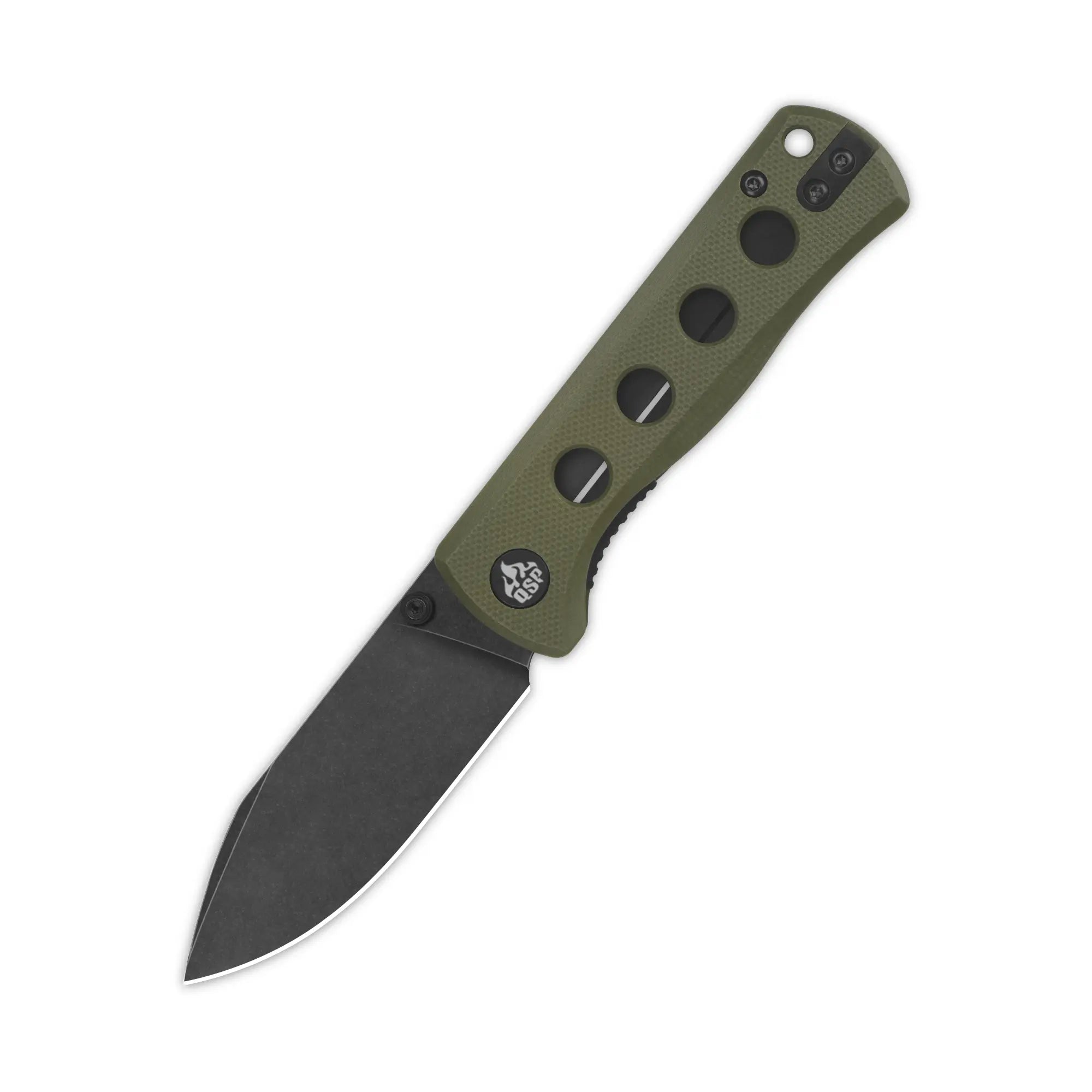 Canary folder Liner lock, 14C28N black stonewashed, Olive green G10 #QS150-F2