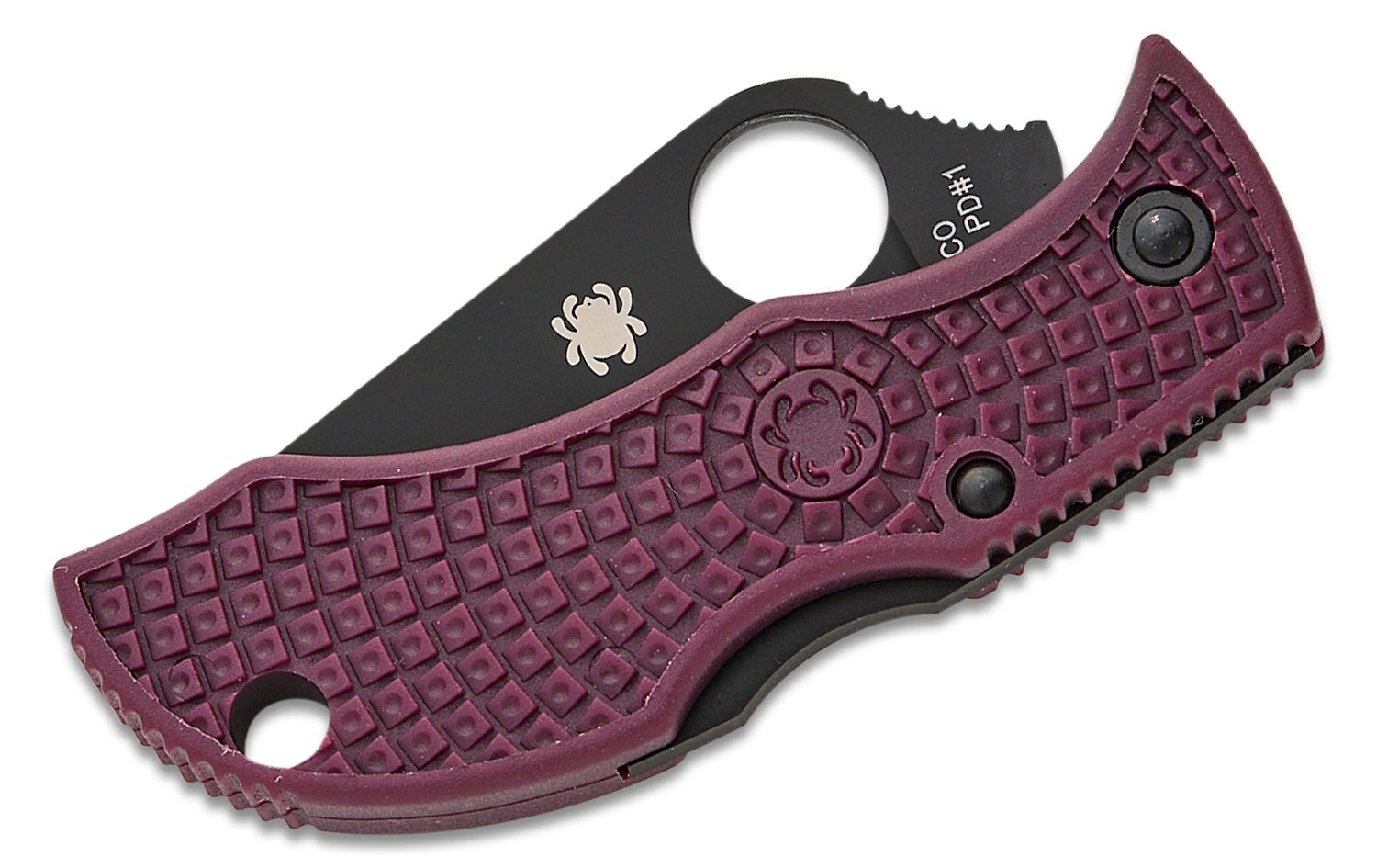 Spyderco Manbug Sprint Run Folding Knife CTS-PD#1 Black Plain Blade, Burgundy FRN Handles, Lockback #MBBGBKP