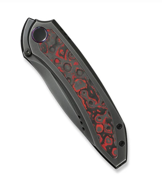 WEKNIFE Winsome Thumb Stud & Front Flipper Knife Titanium & FatCarbon Fiber Handle #WE23092-4