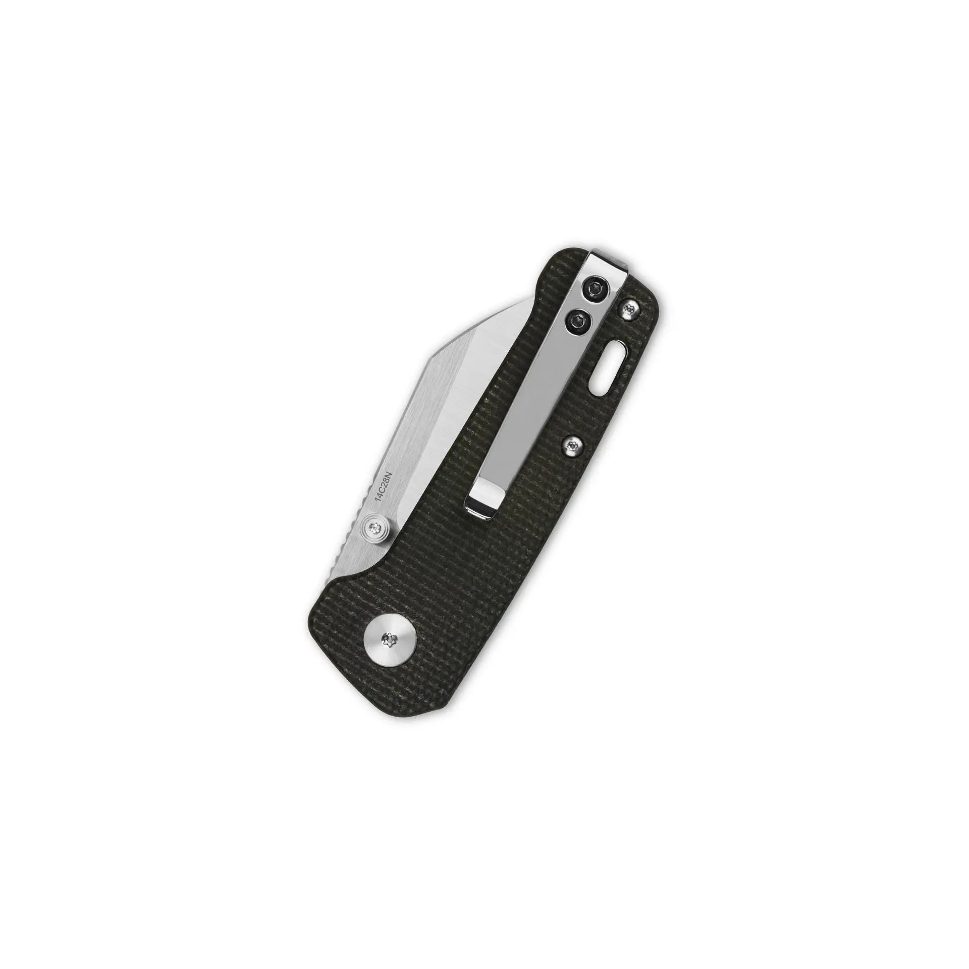 Penguin Mini Liner lock, 14C28N satin, Dark brown micarta #QS130XS-A