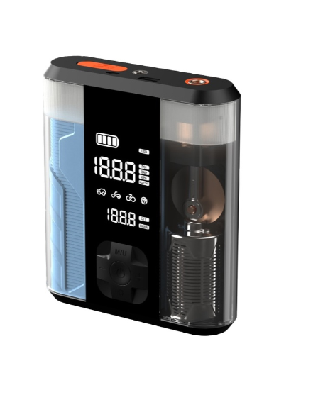 Powerology  8800mAh Multi Functional Jump Starter with Tire Inflator - Transparent