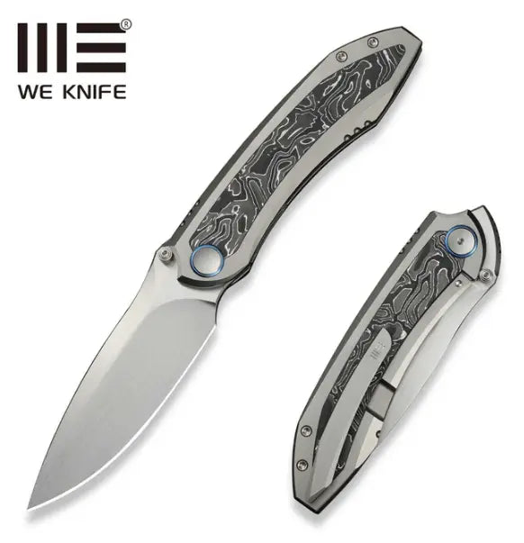 WEKNIFE Winsome Thumb Stud & Front Flipper Knife Titanium & Carbon Fiber Handle #WE23092-2