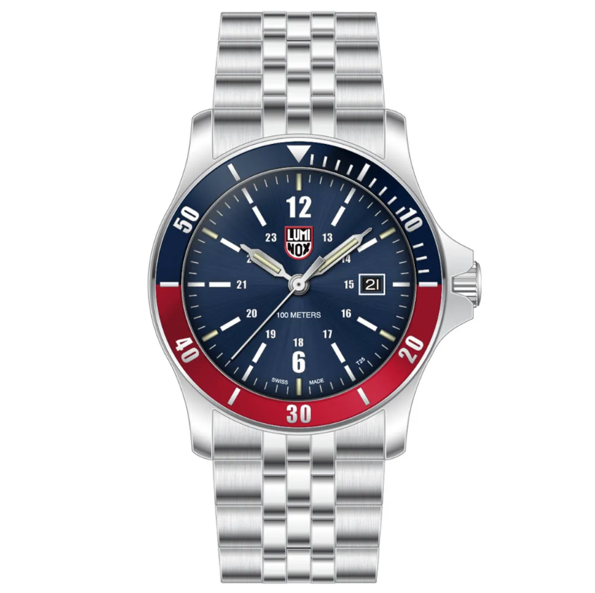 LUMINOX SPORT TIMER STAINLESS STEEL BLUE - RED 42mm #XS.0914