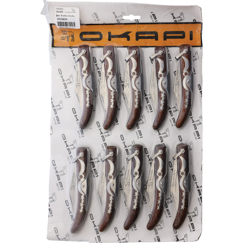 Okabi Big Sable Folder set of 10 knives #KO19070