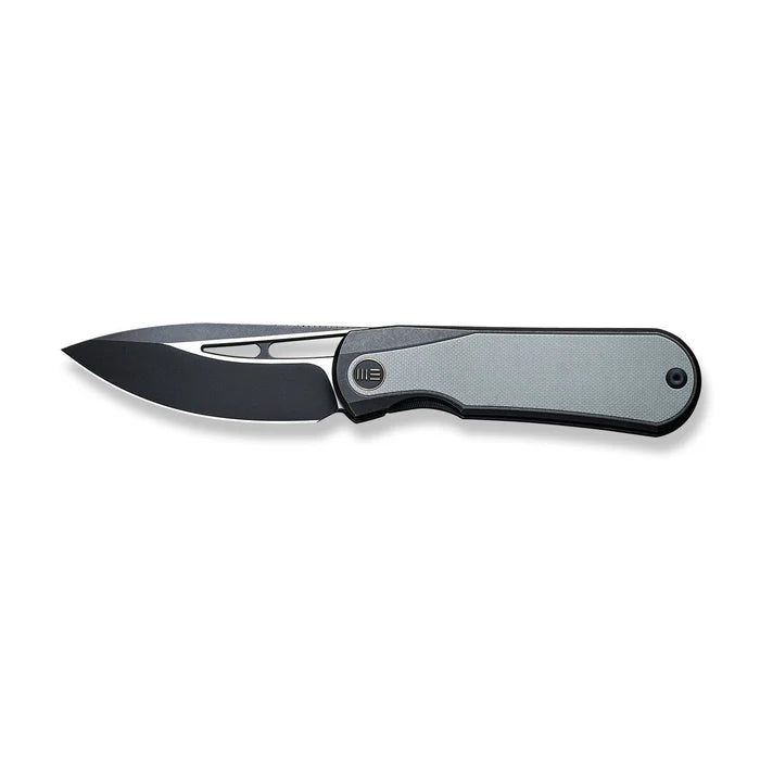 WEKNIFE Baloo Mystery Box Front Flipper & Thumb Hole Knife Black Titanium Handle With Gray G10 Inlay #WE21033-1 MB