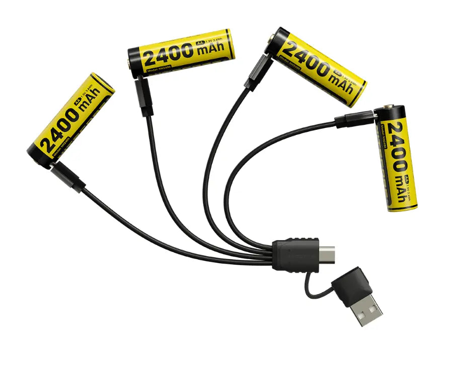 Nitecore USB-C Rechargeable 1.5V Li-ion AA Battery NH2400
