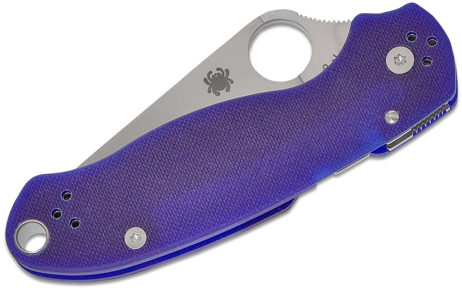 Spyderco Para 3 Folding Knife S110V Satin Plain Blade, Blurple G10 Handles Compression Lock #C223GPDBL