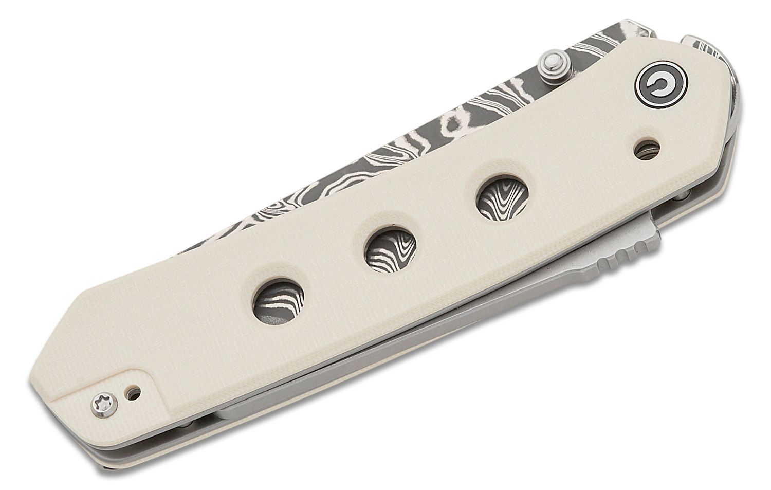 CIVIVI KNIVES VISION FG SUPERLOCK IVORY DAMASCUS #C22036-DS1