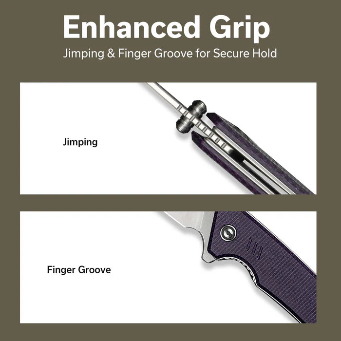 CIVIVI Merit Flipper & Thumb Stud Knife Micarta Handle #C24012-3