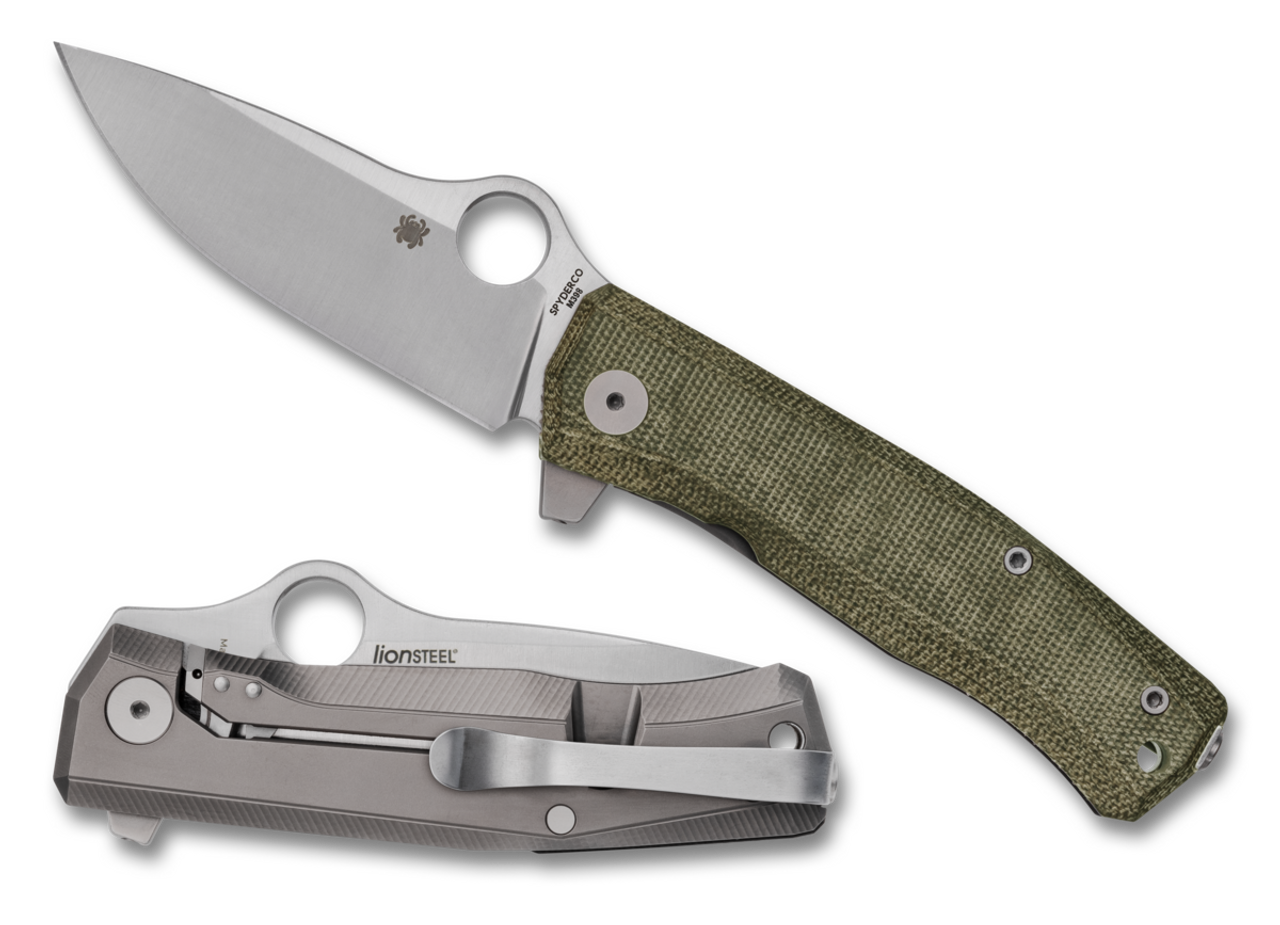 Spyderco SpyMyto Flash Batch Flipper Knife M398  Micarta Handle Titanium Lock #C265MTIP