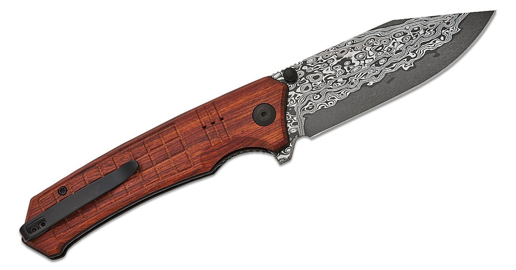 CIVIVI Damascus Tacticorix Folding Knife - Guibourtia Wood #C23055-DS1