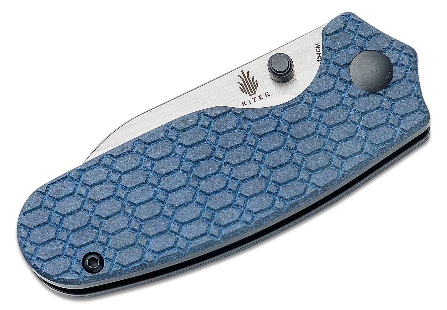 Kizer Azo Towser S Liner Lock Knife Blue Richlite #V3593SC1
