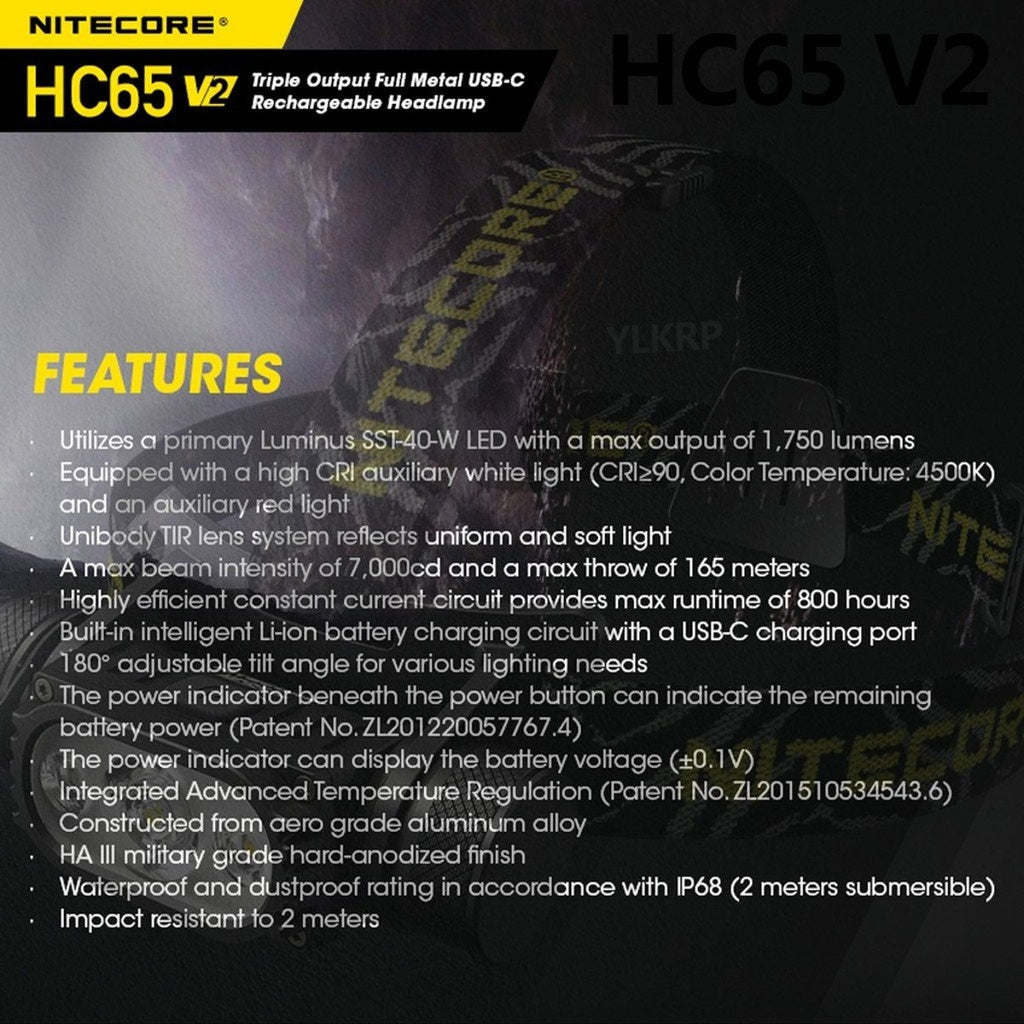 Nitecore Head Lamp 1750 Lumens #HC65V2