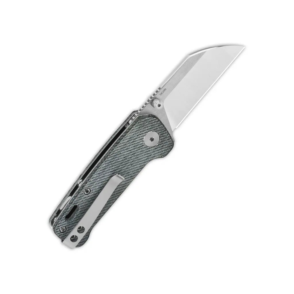 Penguin Mini Liner lock, 14C28N Satin, Denim blue micarta #QS130XS-B