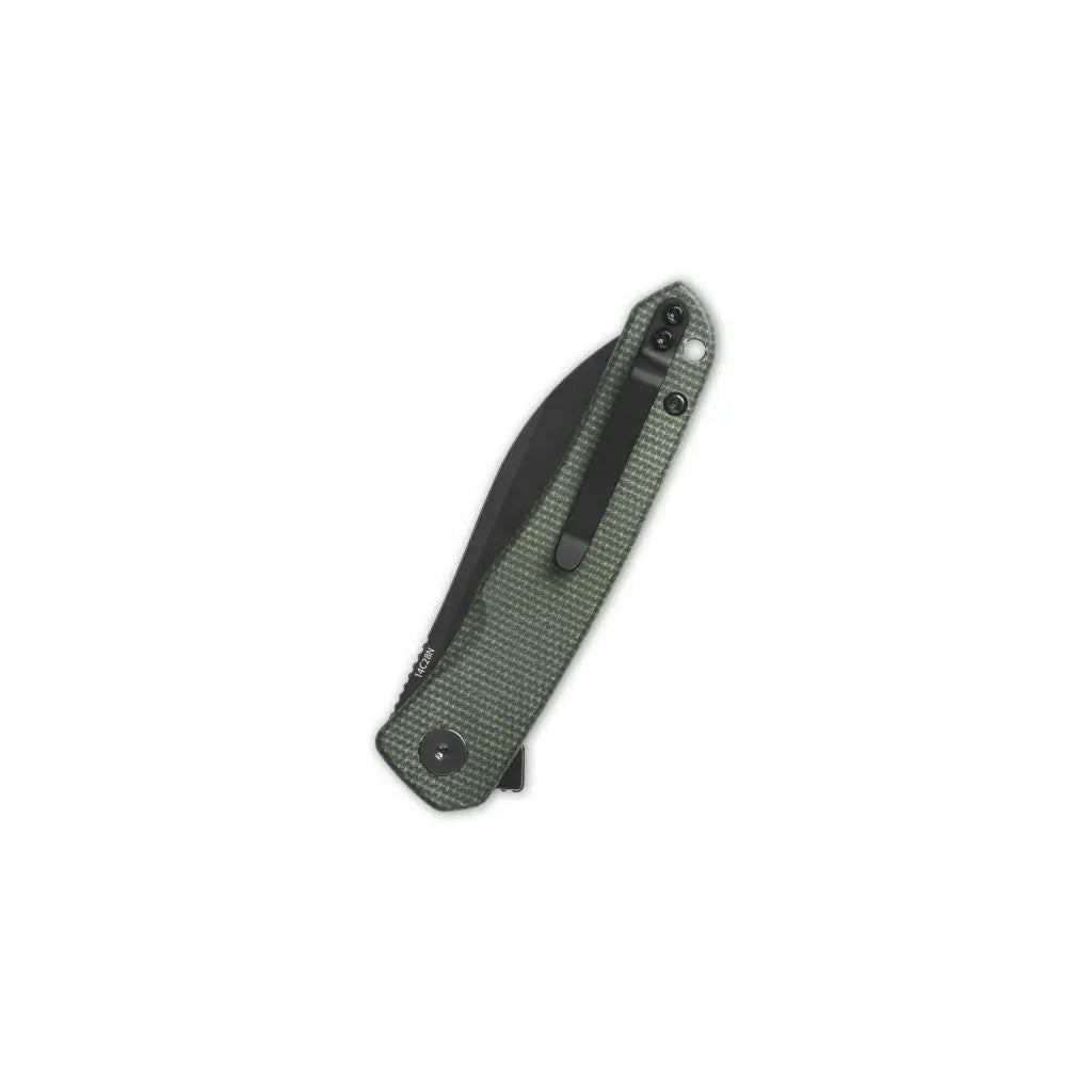 Otter Liner lock, 14C28N black, Green micarta #QS140-E2