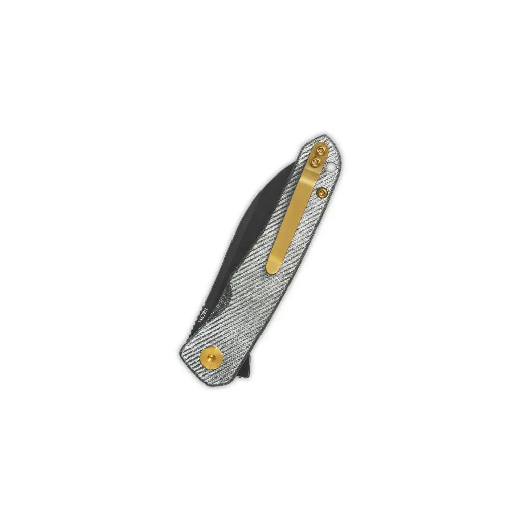 Otter Liner lock, 14C28N black, Denim micarta #QS140-F2