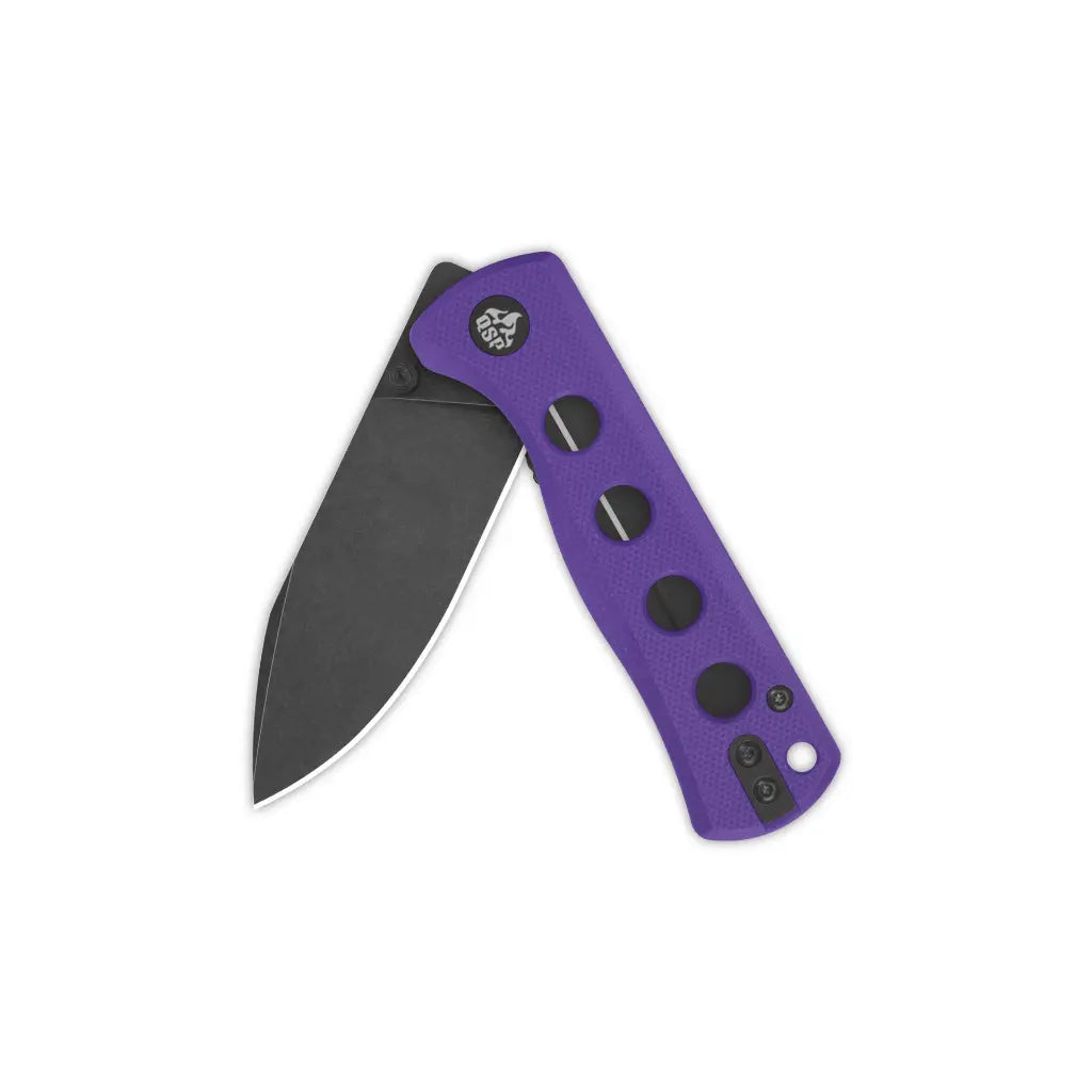 Canary folder Liner lock, 14C28N black stonewashed, Purple G10 #QS150-D2