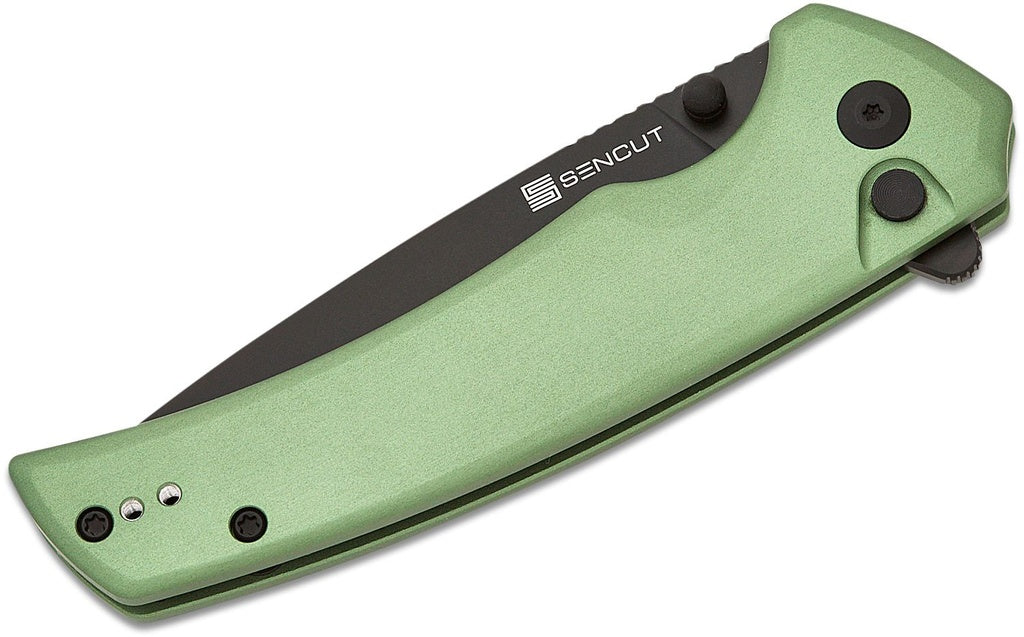 SENCUT Serene Flipper Knife - Green Aluminum #S21022B-5